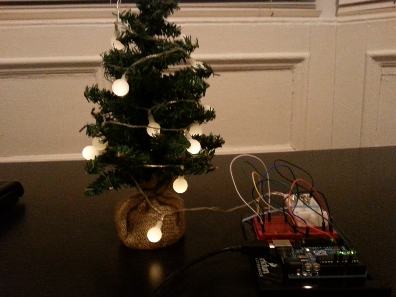 Xmas tree lit up